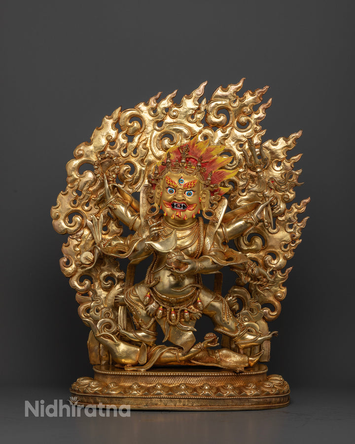 Six Arm Mahakala: Powerful Tibetan Buddhist Deity Statue