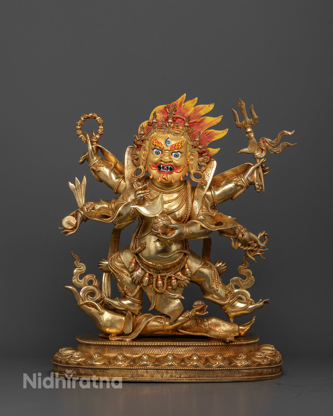 Six Arm Mahakala: Powerful Tibetan Buddhist Deity Statue