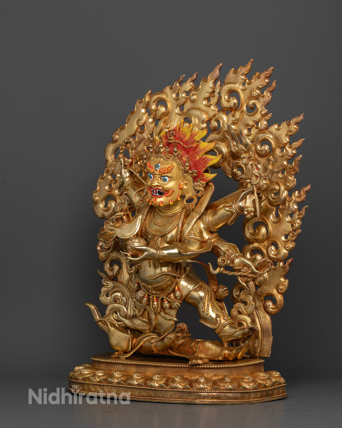 Six Arm Mahakala: Powerful Tibetan Buddhist Deity Statue