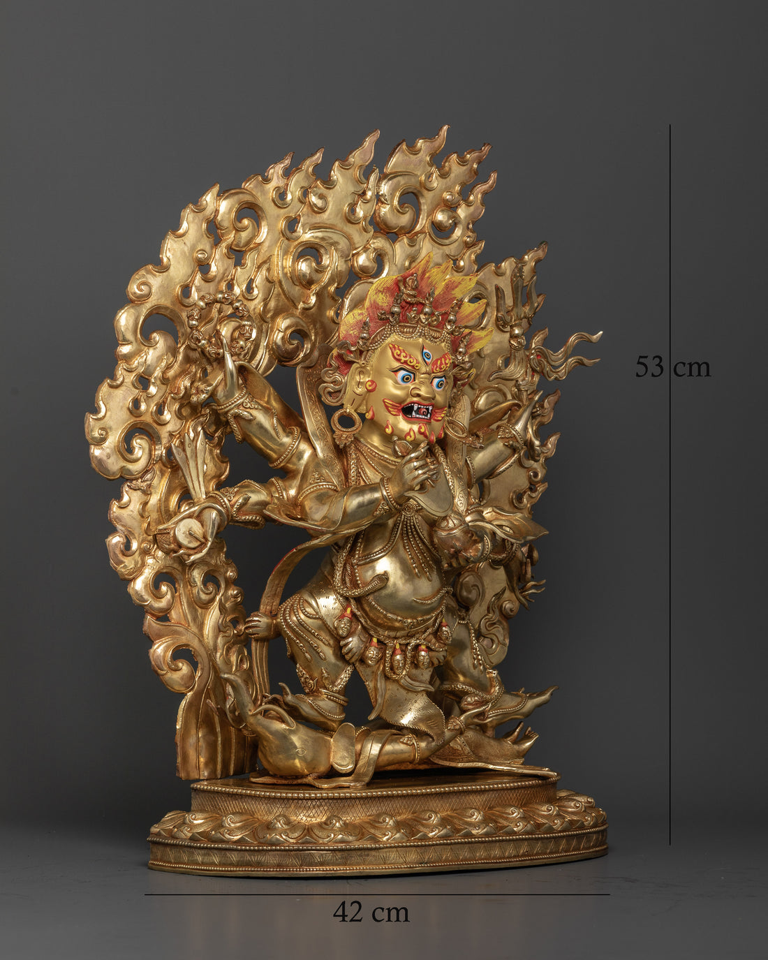 Six Arm Mahakala: Powerful Tibetan Buddhist Deity Statue