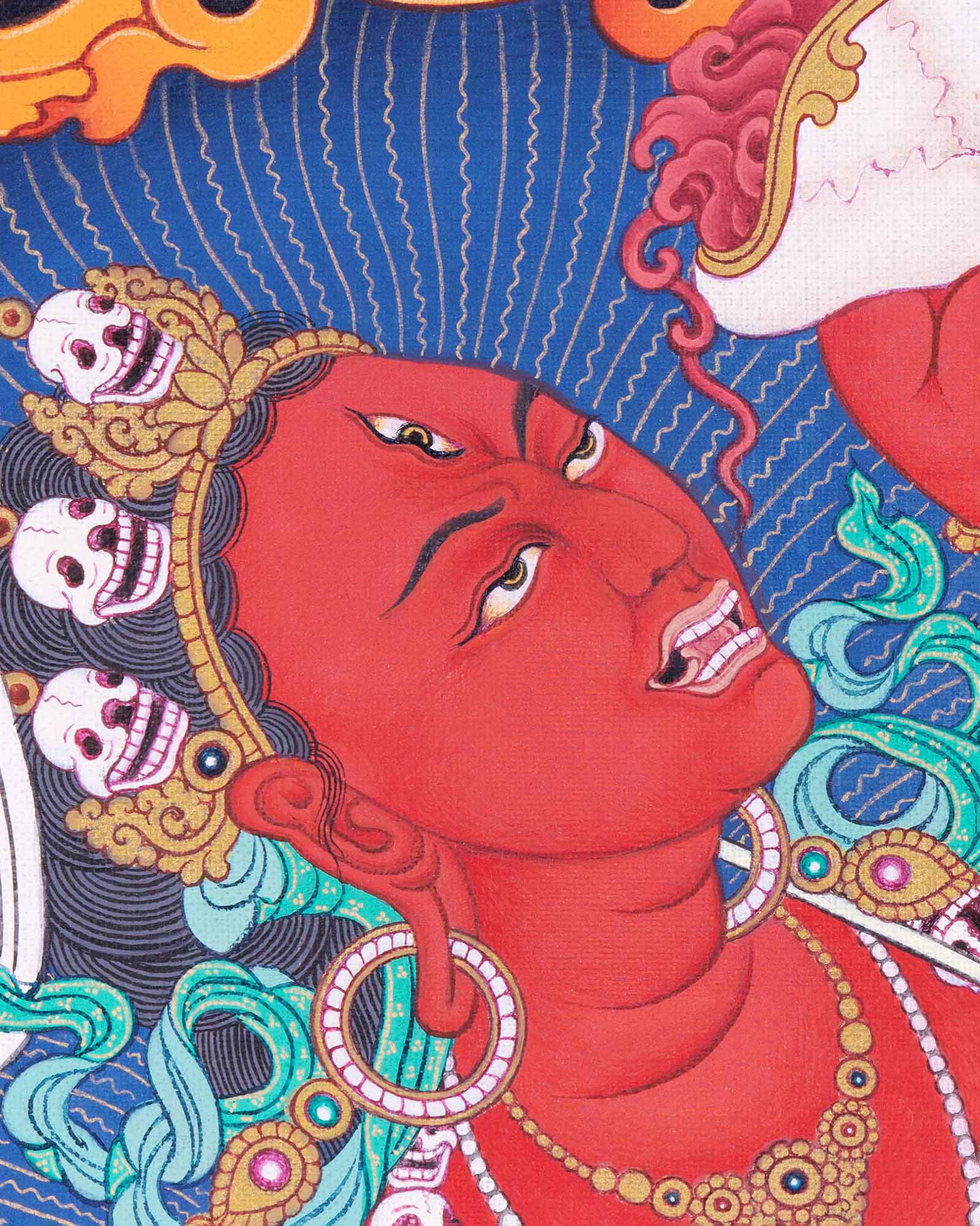 Red Dakini Vajrayogini Thangka Print – Vajrayana Art Nepal