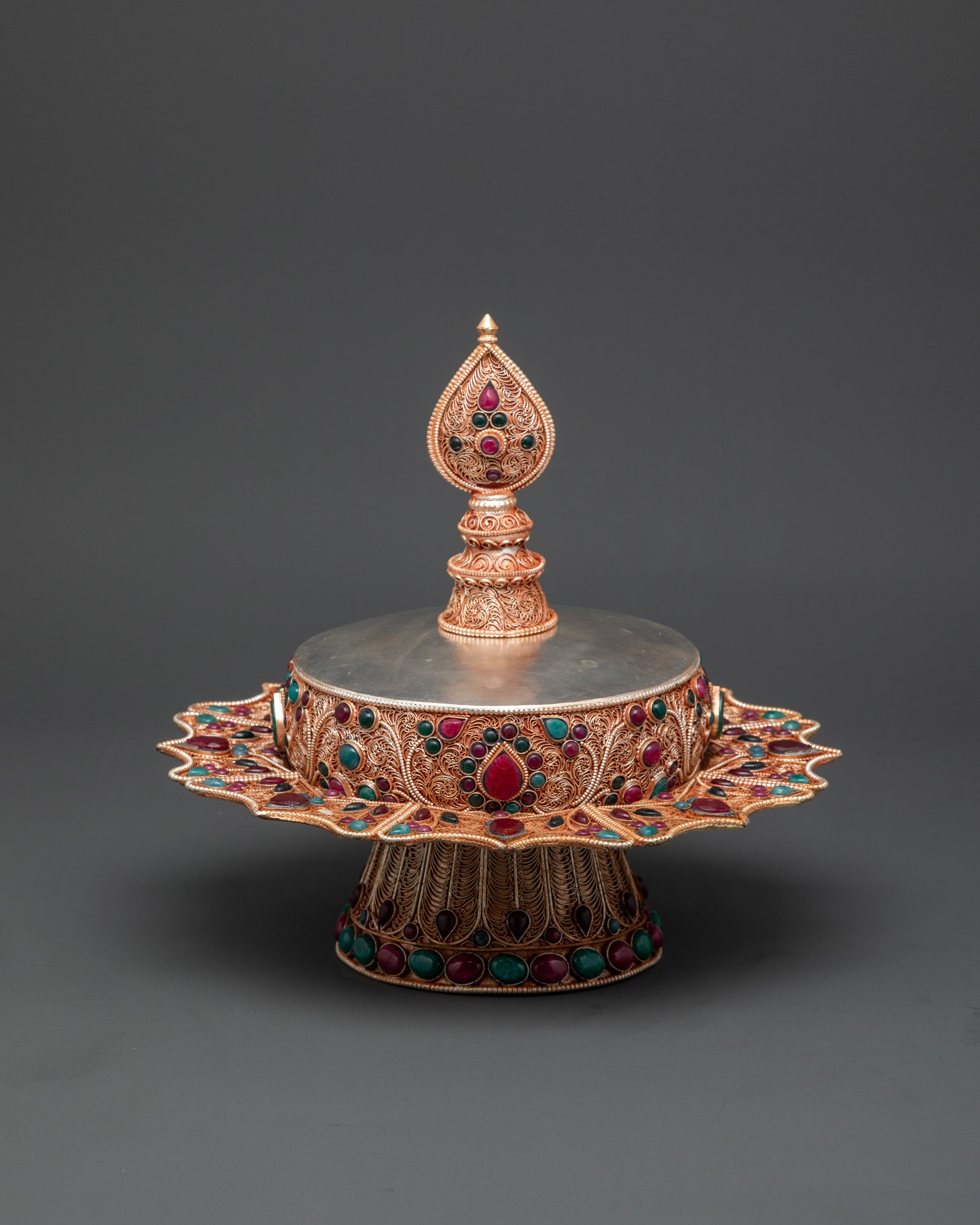 6" Tibetan Ratna Mandala with Filigree Design | Religious Artifacts
