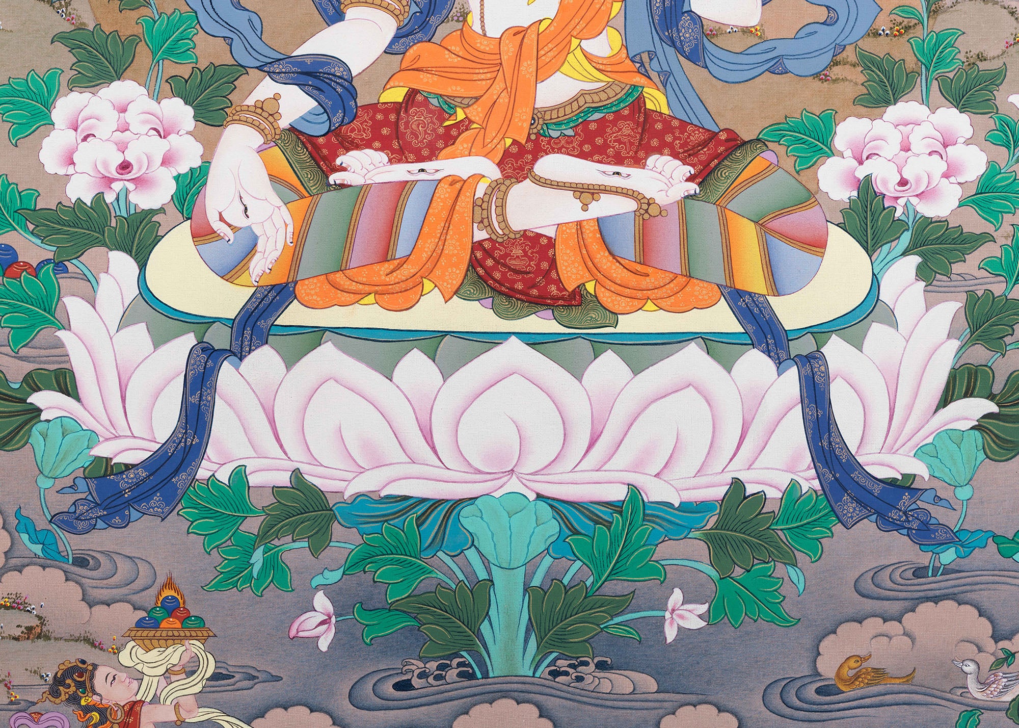 Tibetan White Tara Thangka Painting