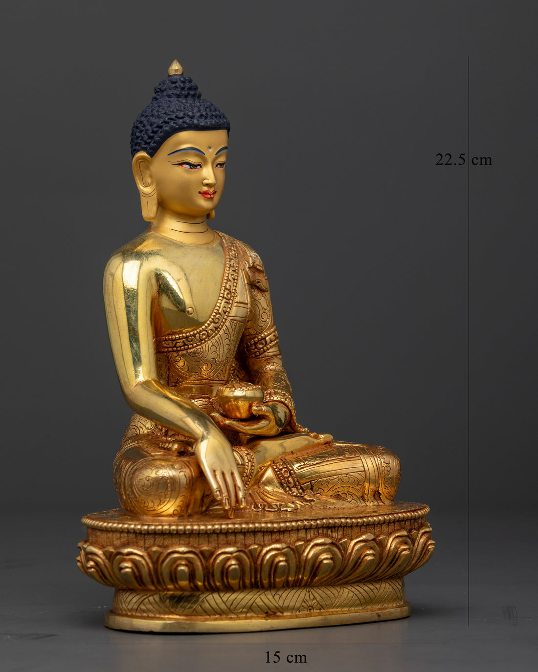 Handcrafted Beauty: Gold Face Shakyamuni Buddha Statue