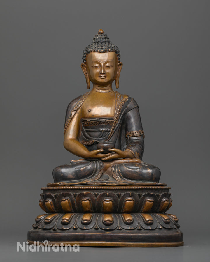 Oxidized Amitabha: Perfect for Meditation Spaces and Zen Gardens