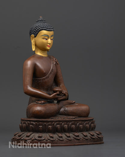 Amitabha Buddha Statue | Handmade Oxidized Copper Art