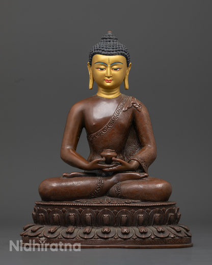 Amitabha Buddha Statue | Handmade Oxidized Copper Art