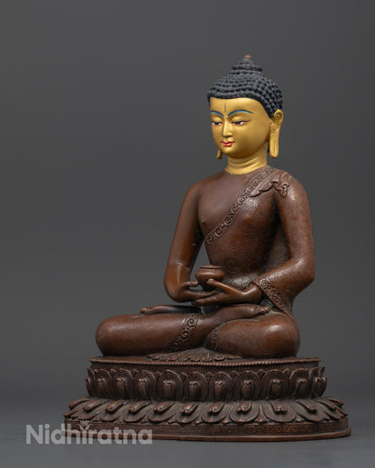 Amitabha Buddha Statue | Handmade Oxidized Copper Art