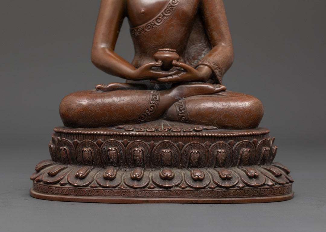 Amitabha Buddha Statue | Handmade Oxidized Copper Art