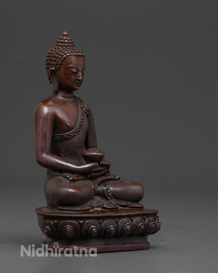 Oxidized Amitabha buddha Statue | Hand-Carved Sculpture