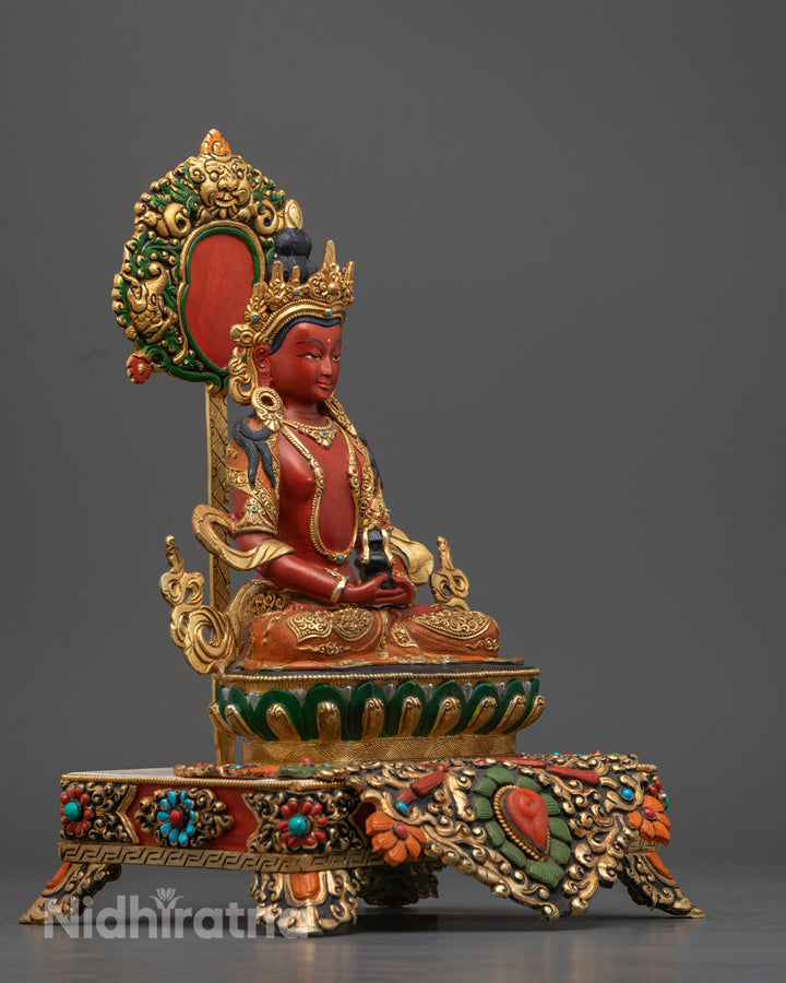 Crowned Amitayus (Aparmita) Statue | The Bodhisattva of Longevity.