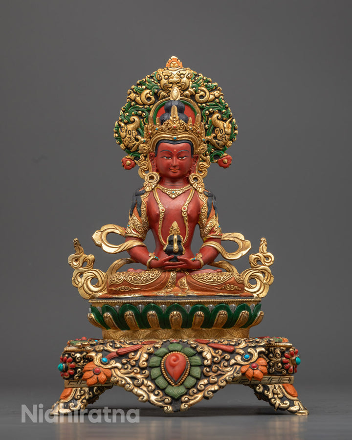 Crowned Amitayus (Aparmita) Statue | The Bodhisattva of Longevity.