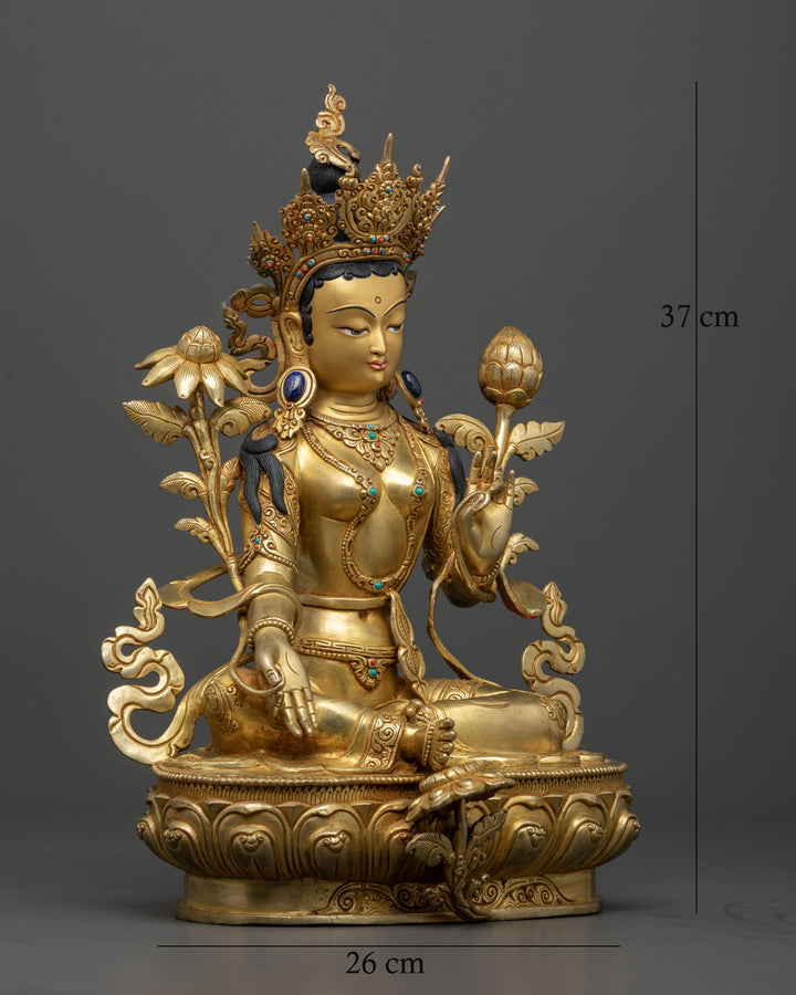 Green Tara (Tara Devi) Sculpture: Invoke Divine Compassion