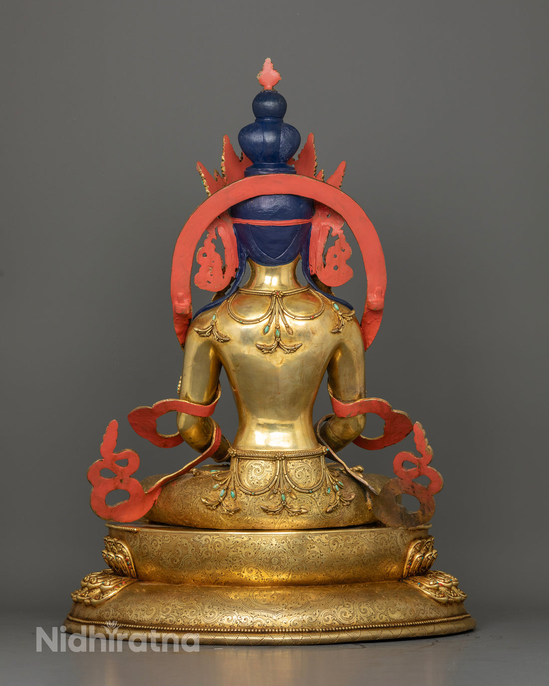 Crowned Amitayus Buddha Statue for Health and Long Life Blessings