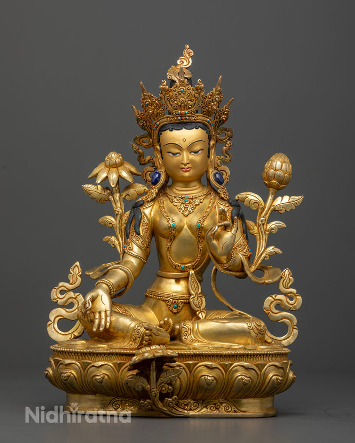 Green Tara (Tara Devi) Sculpture: Invoke Divine Compassion