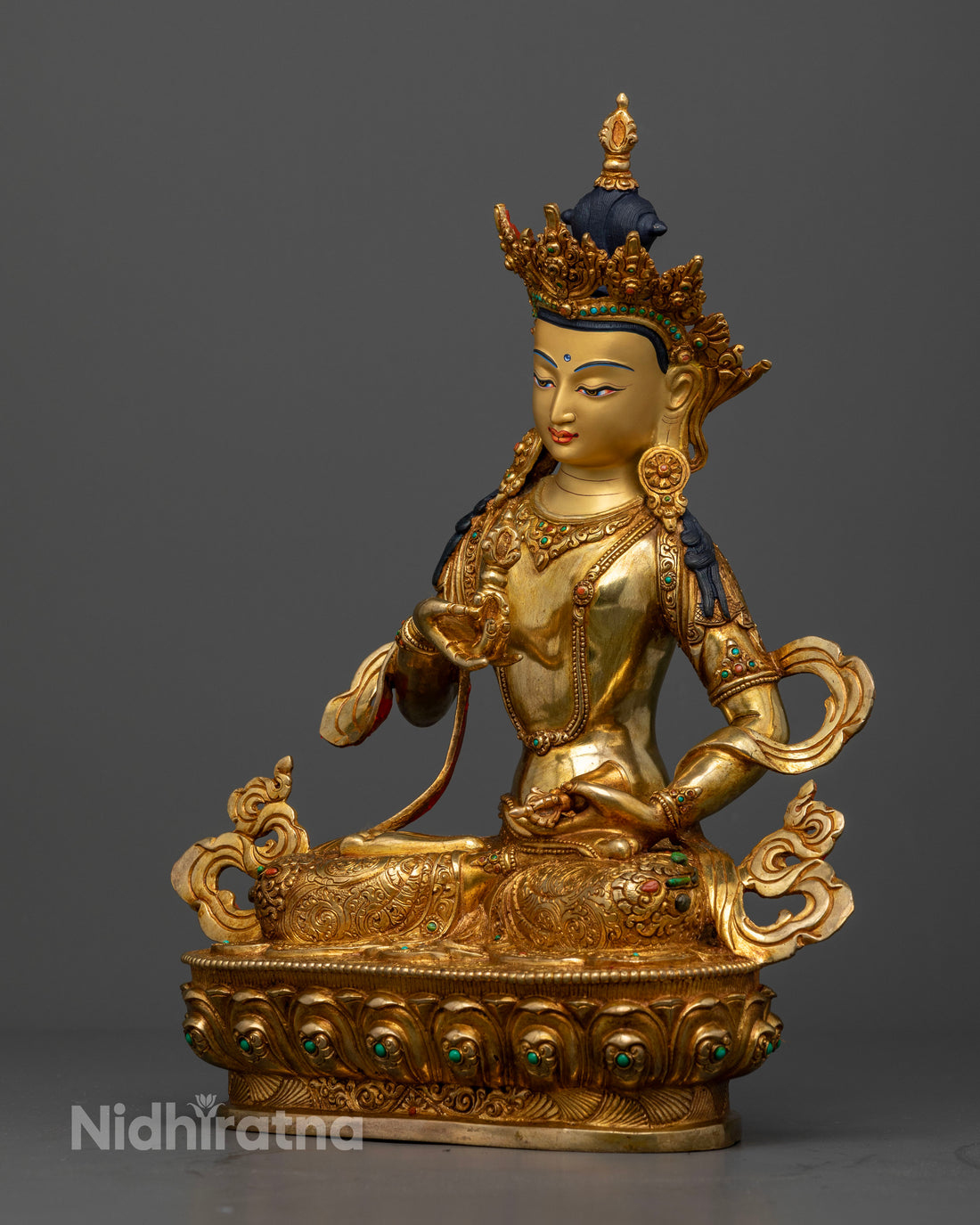 Dorje Sempa Statue in Gleaming Gold: Guardian of Spiritual Transformation