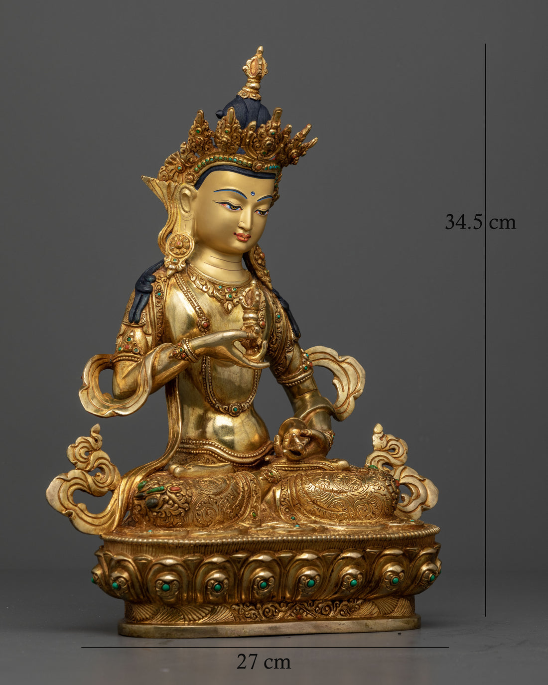 Dorje Sempa Statue in Gleaming Gold: Guardian of Spiritual Transformation