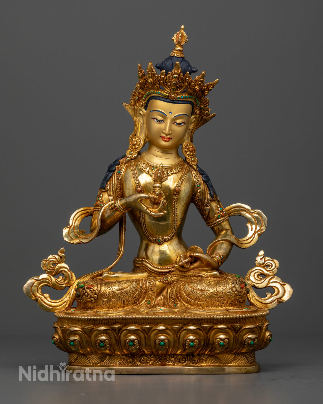 Dorje Sempa Statue in Gleaming Gold: Guardian of Spiritual Transformation