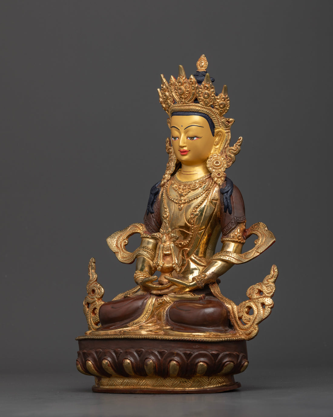 Exquisite Gold and Copper Statue of Amitayus