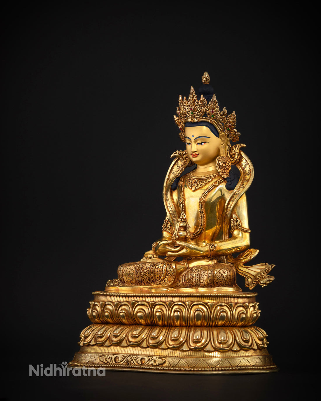 Crowned Amitayus: The Buddha of Infinite Life Statue