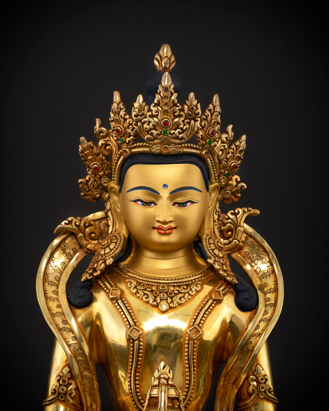 Crowned Amitayus: The Buddha of Infinite Life Statue