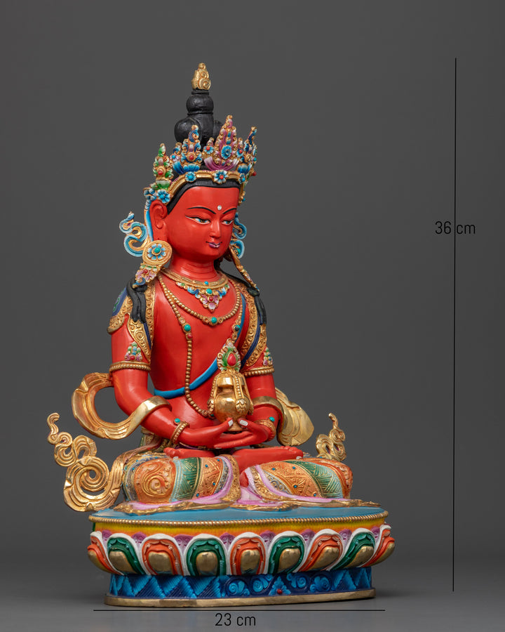 Red Amitayus Statue: Symbol of Longevity and Compassion