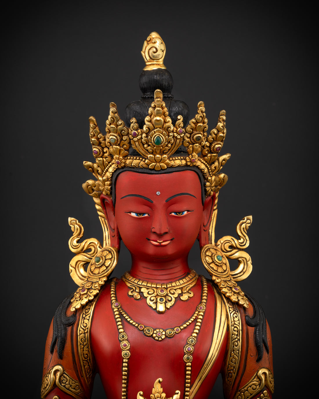 The Red Amitayus: Crafted with Wisdom, Carved with Devotion