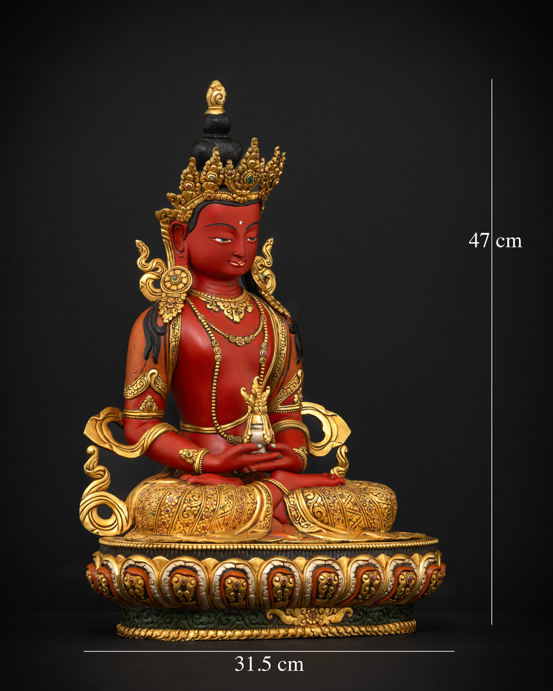 The Red Amitayus: Crafted with Wisdom, Carved with Devotion