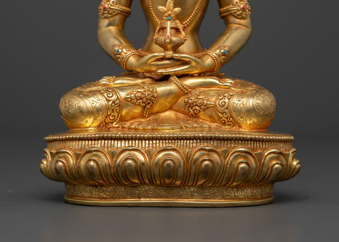 Amitayus Statue: A Blessing for Longevity and Prosperity in Gold