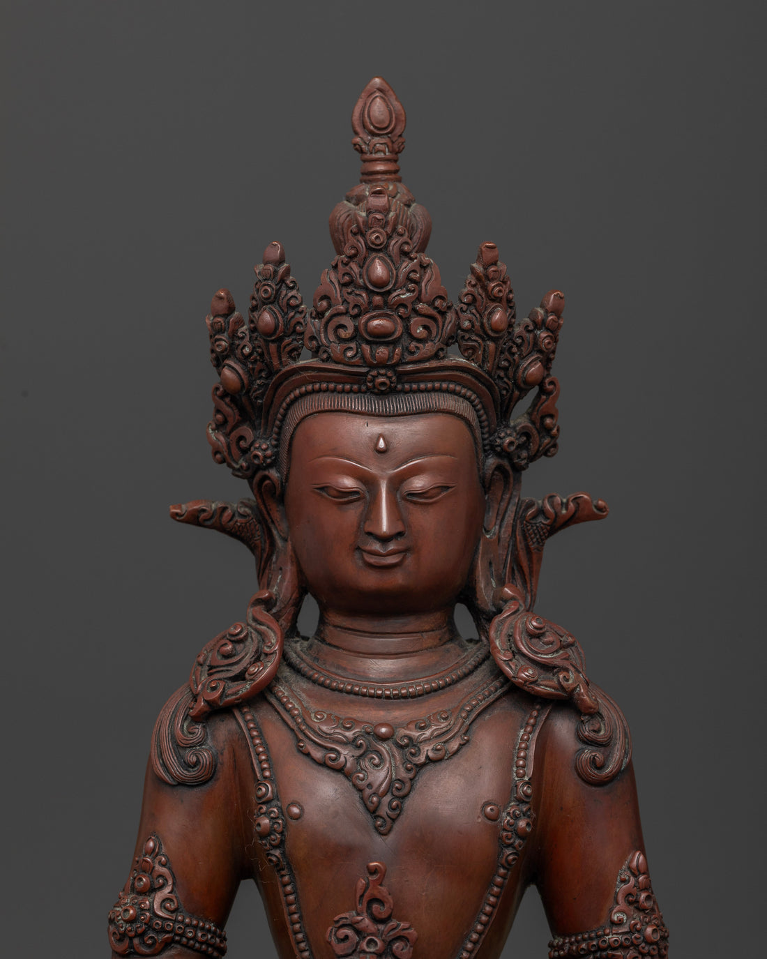 Oxidized Amitayus Statue for Deep Meditation