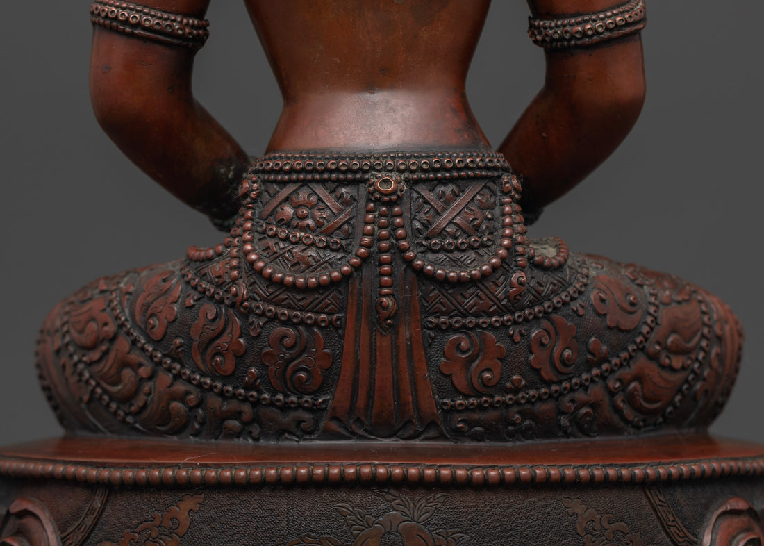 Oxidized Amitayus Statue for Deep Meditation