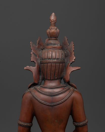 Oxidized Amitayus Statue for Deep Meditation