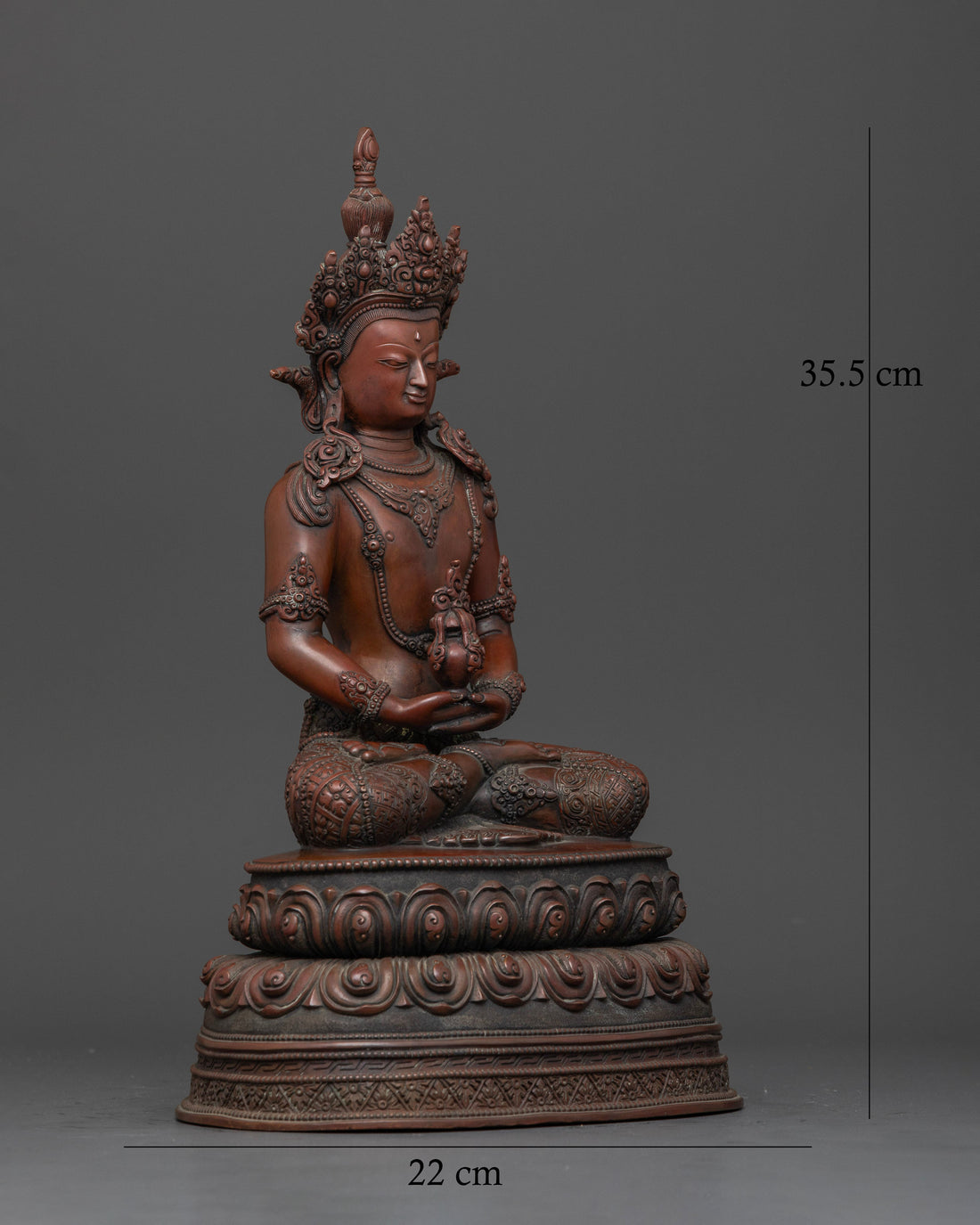 Oxidized Amitayus Statue for Deep Meditation