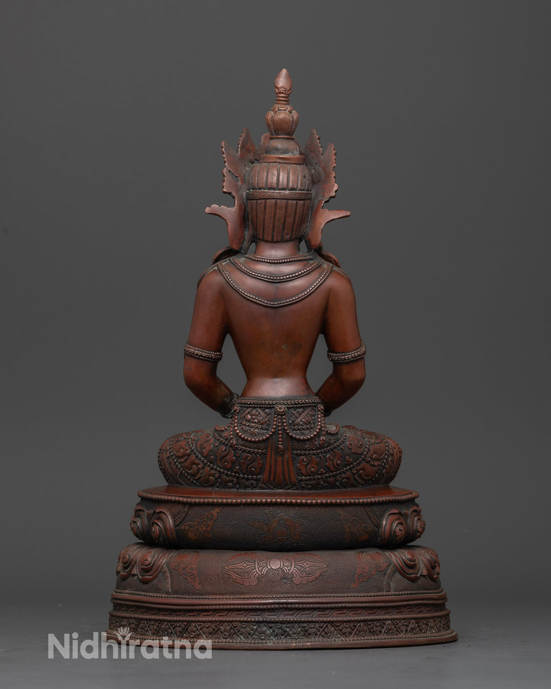 Oxidized Amitayus Statue for Deep Meditation