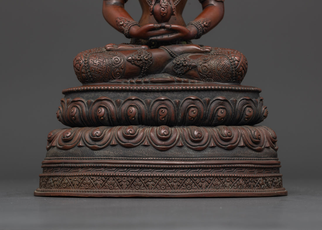 Oxidized Amitayus Statue for Deep Meditation