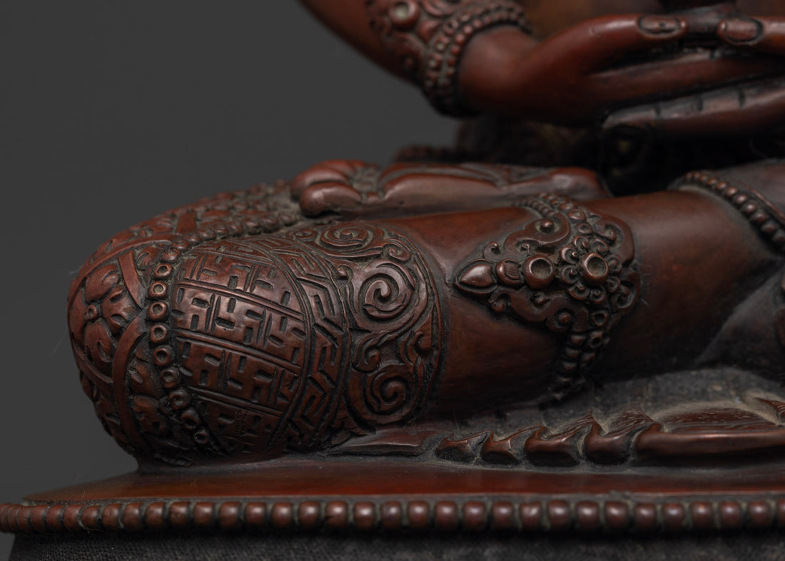 Oxidized Amitayus Statue for Deep Meditation