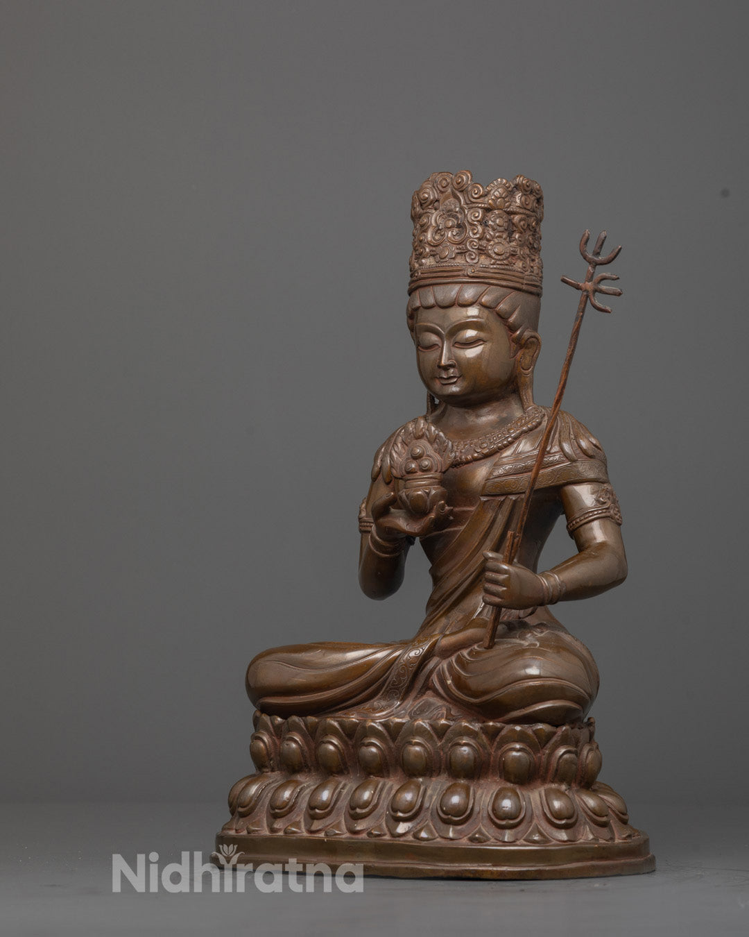 Oxidized Akasagarbha Bodhisattva Statue | Space Treasury Guardian