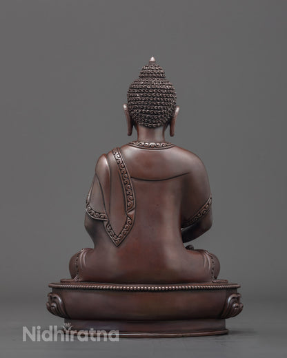 Amida Buddha back - hollow mantra chamber, sacred lotus base design.