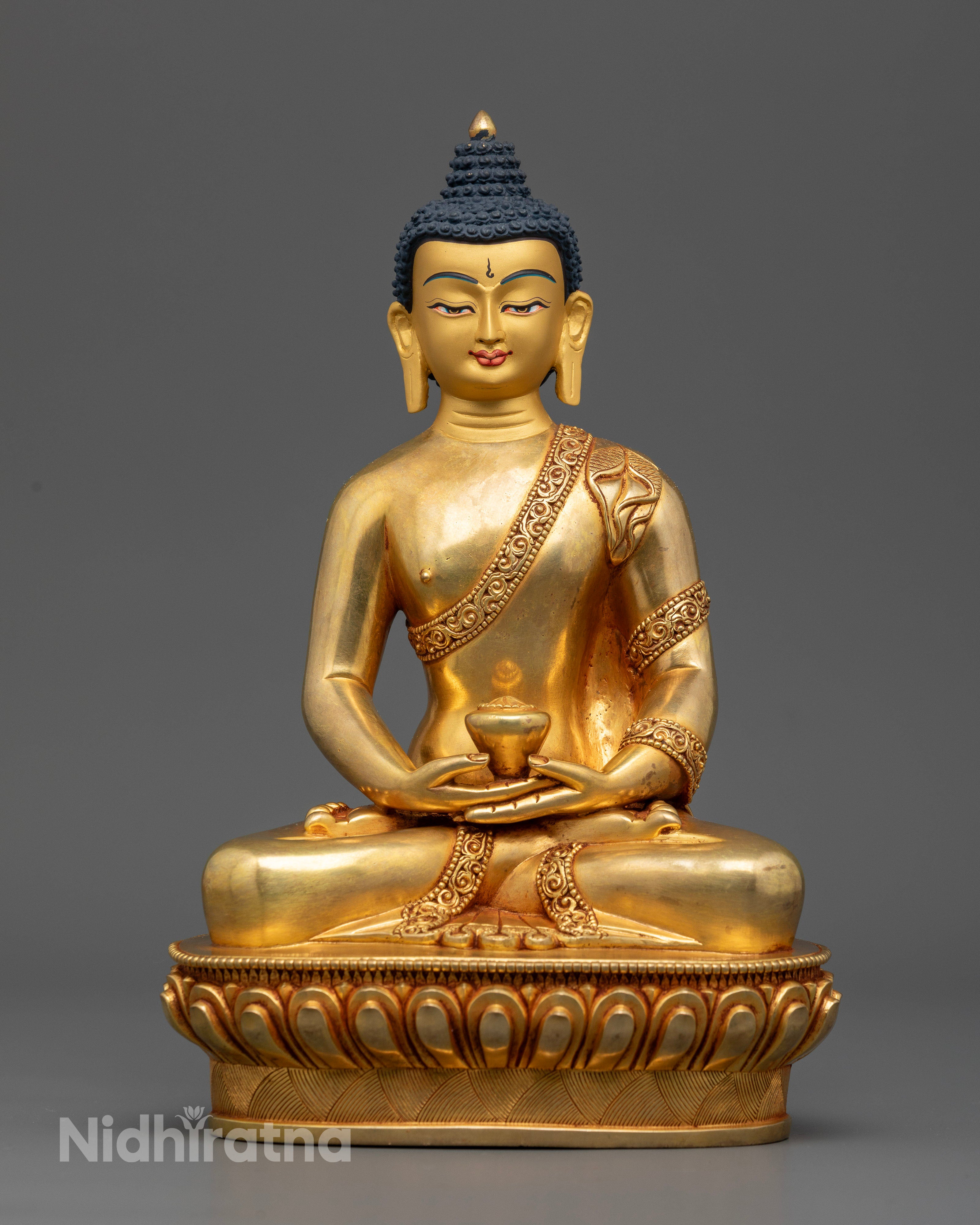 Amitabha Buddha statue handcrafted skilled by Newari artisans from Nepal.
