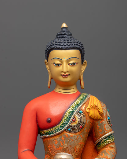 Red Amitabha Buddha Statue | Pure Land Buddhist Handcrafted Art