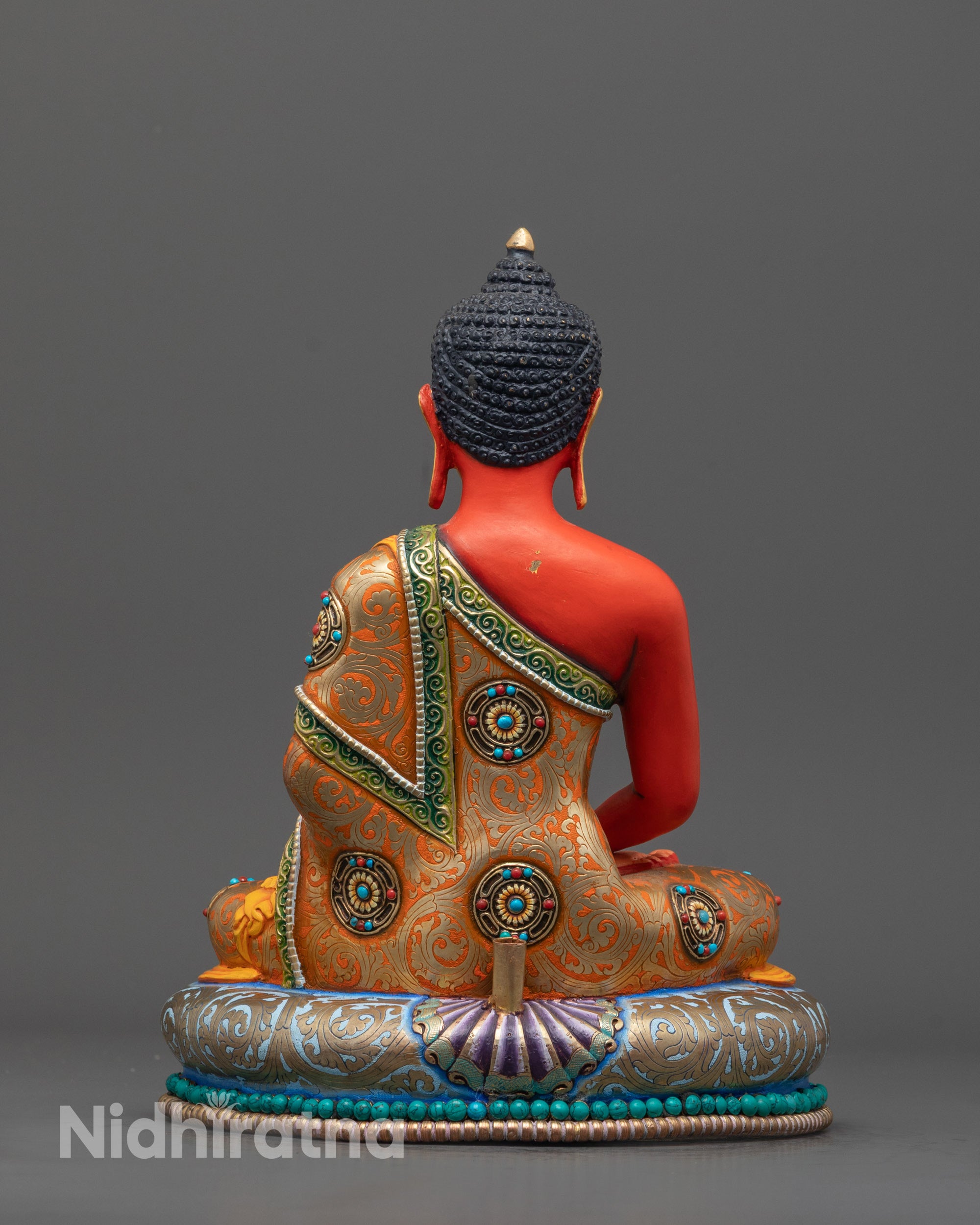 Red Amitabha Buddha Statue | Pure Land Buddhist Handcrafted Art