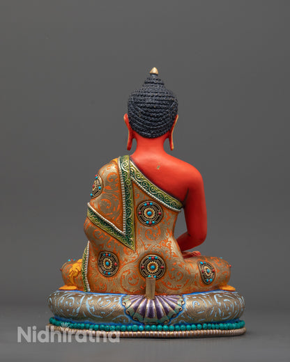 Red Amitabha Buddha Statue | Pure Land Buddhist Handcrafted Art
