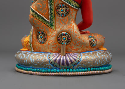 Red Amitabha Buddha Statue | Pure Land Buddhist Handcrafted Art