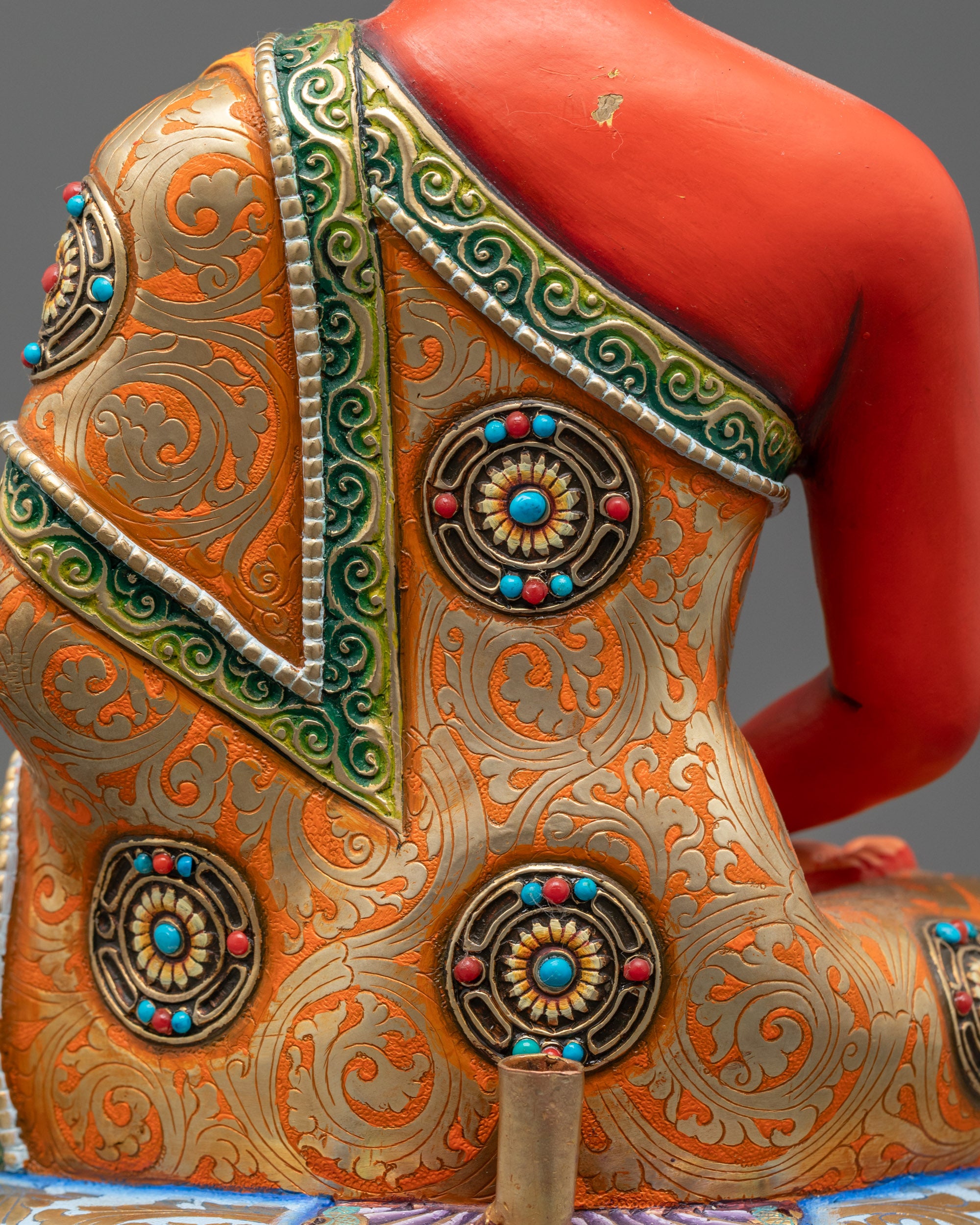 Red Amitabha Buddha Statue | Pure Land Buddhist Handcrafted Art
