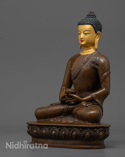 Nepalese Oxidized Amitabha Buddha Statue