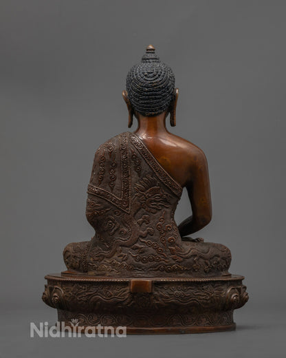 Tibetan Oxidized Amitabha Buddha Statue | Unique Handmade Buddhist Art