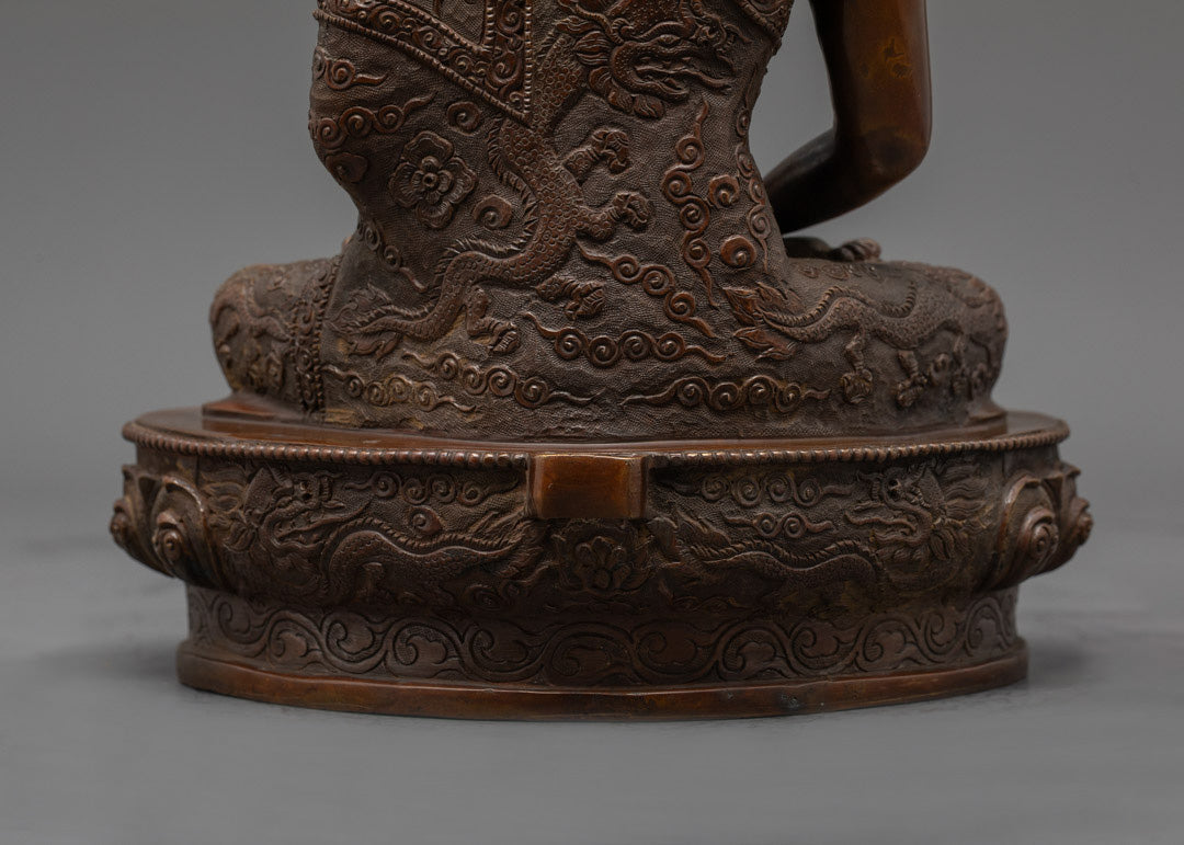 Tibetan Oxidized Amitabha Buddha Statue | Unique Handmade Buddhist Art