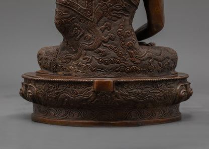 Tibetan Oxidized Amitabha Buddha Statue | Unique Handmade Buddhist Art