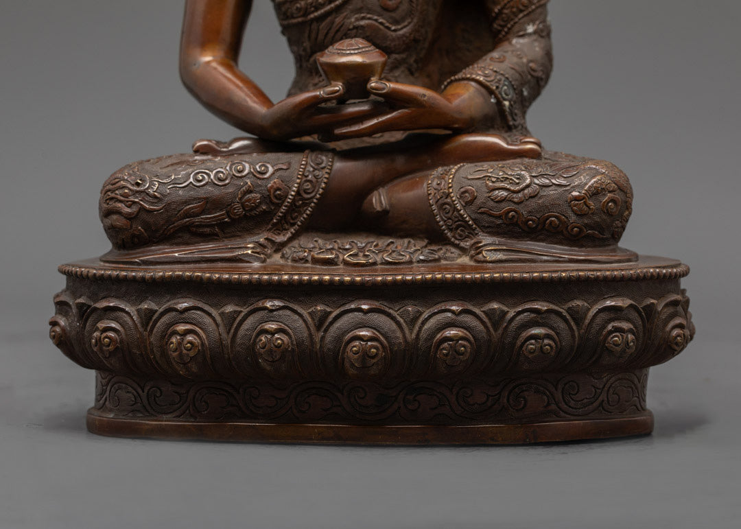 Tibetan Oxidized Amitabha Buddha Statue | Unique Handmade Buddhist Art