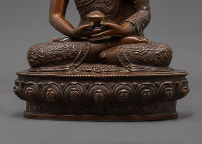 Tibetan Oxidized Amitabha Buddha Statue | Unique Handmade Buddhist Art